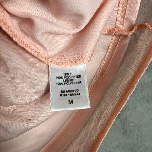 Beige Botany Peach Mini Dress Womens M Babydoll Sheer Lined Cottage Coquette EUC - Picture 8 of 9